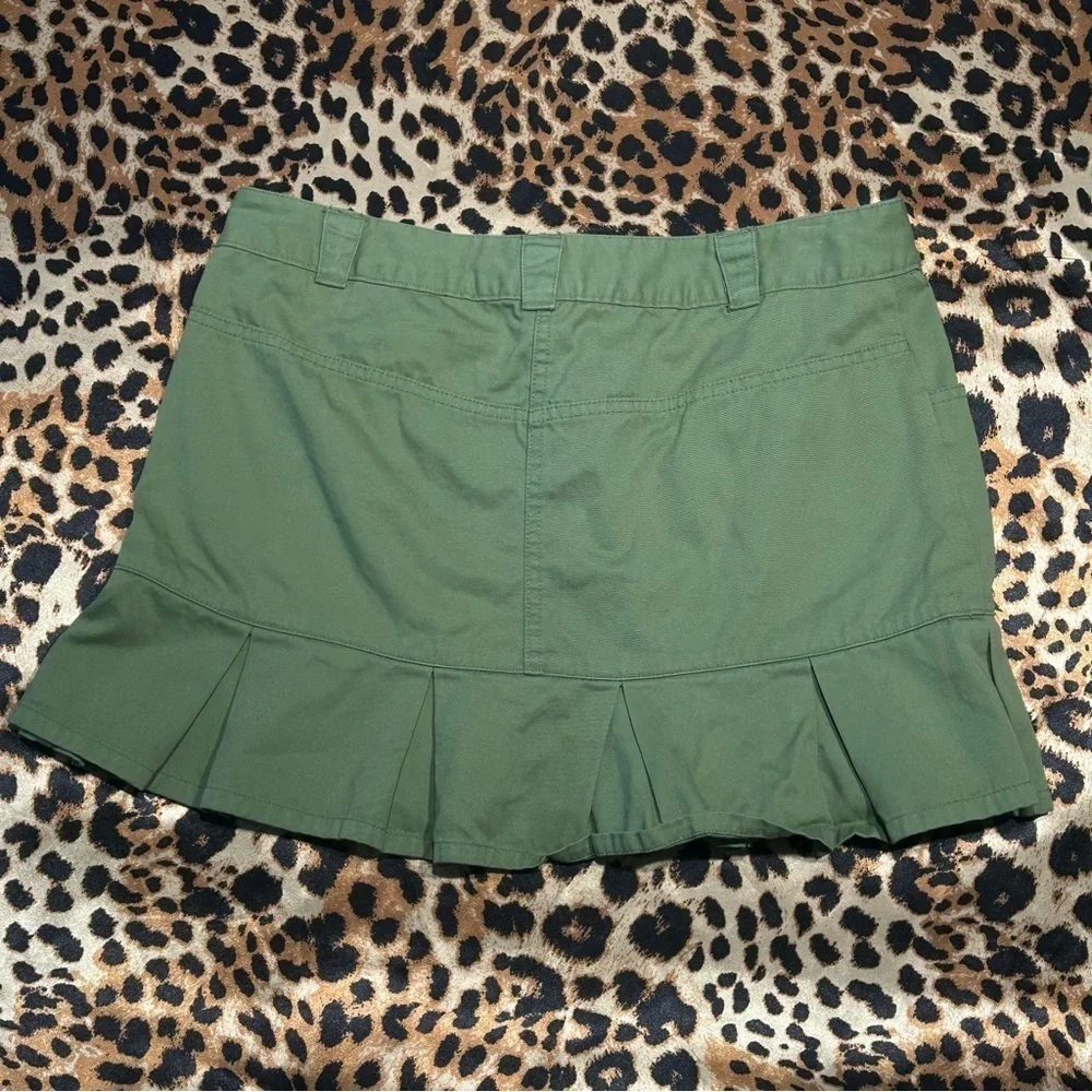 Y2K Mossimo Green Pleated Mini Skirt